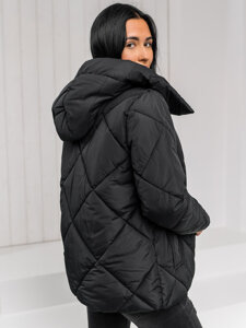 Women's Quilted Winter Jacket with hood Black Bolf 5M3175A3