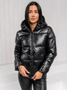 Women's Quilted Winter Jacket with hood Black Bolf 5M3193A1