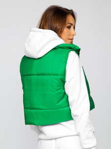 Women's Short Quilted Gilet Green Bolf 82330