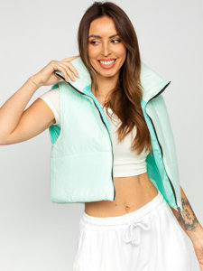 Women's Short Quilted Gilet Mint Bolf 82330