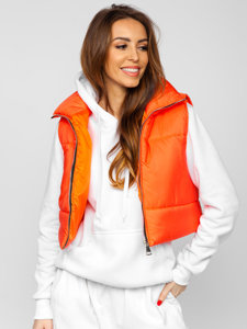 Women's Short Quilted Gilet Orange Bolf 82330