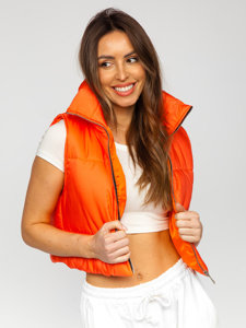 Women's Short Quilted Gilet Orange Bolf 82330