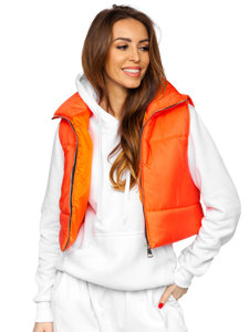 Women's Short Quilted Gilet Orange Bolf 82330