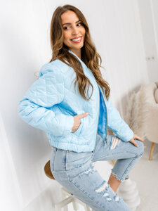 Women's Short Quilted Lightweight Jacket Sky Blue Bolf 82646