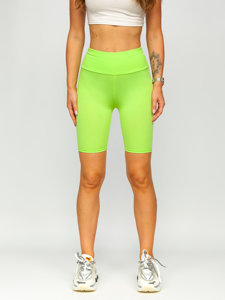 Women's Short Striped Leggings Green-Neon Bolf 5YY734