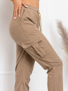 Women’s Striped Cargo Joggers Brown Bolf W7861