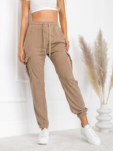 Women’s Striped Cargo Joggers Brown Bolf W7861