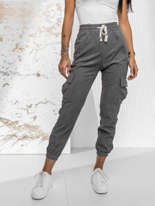 Women’s Striped Cargo Joggers Grey Bolf W7860