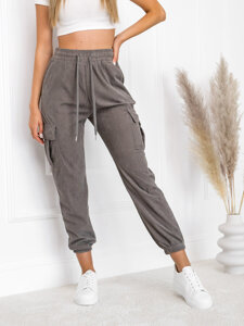 Women’s Striped Cargo Joggers Grey Bolf W7861