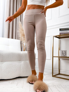 Women's Striped Leggings Cappuccino Bolf 020A