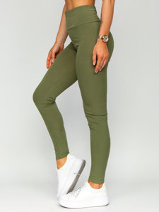 Women's Striped Leggings Khaki Bolf W7501