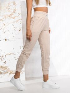 Women’s Striped Sweatpants Beige Bolf W7863