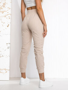 Women’s Striped Sweatpants Beige Bolf W7863