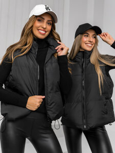 Women's Thick Quilted Gilet Black Bolf 5M3150A