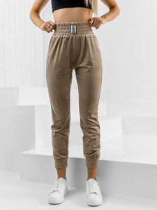 Women's Velour Sweatpants Beige Bolf W7685