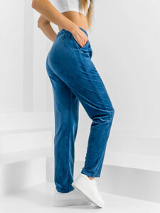 Women's Velour Sweatpants Blue Bolf W7626