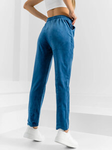 Women's Velour Sweatpants Blue Bolf W7626