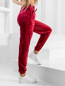 Women's Velour Sweatpants Claret Bolf HL241