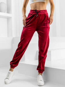 Women's Velour Sweatpants Claret Bolf HL241