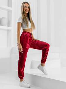 Women's Velour Sweatpants Claret Bolf HL241