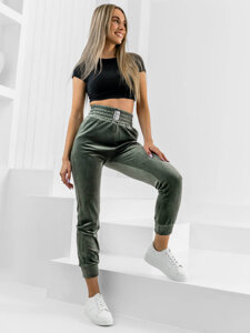 Women's Velour Sweatpants Green Bolf W7685