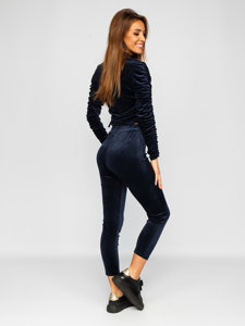 Women's Velour Tracksuit Navy Blue Bolf 7511