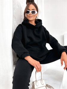 Women's Warm Kangaroo Hoodie Black Bolf 8217