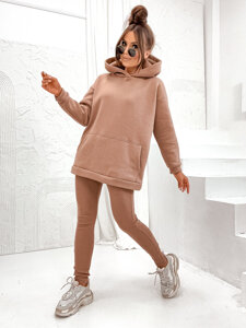 Women's Warm Kangaroo Hoodie Cappuccino Bolf 8217