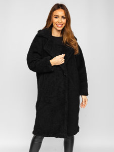 Women's Warm Longline Winter Coat Black Bolf AN105A