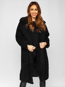 Women's Warm Longline Winter Coat Black Bolf AN105A