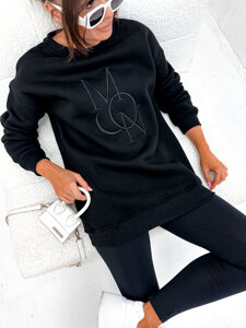 Women's Warm Printed Sweatshirt Black Bolf VE77