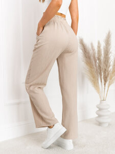 Women’s Wide Leg Pants Beige Bolf W7961