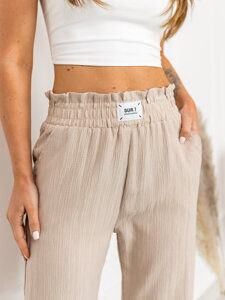 Women’s Wide Leg Pants Beige Bolf W7961