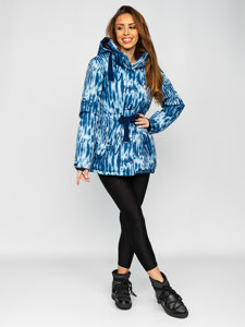 Women's Winter Hooded Jacket Navy Blue Bolf B2393