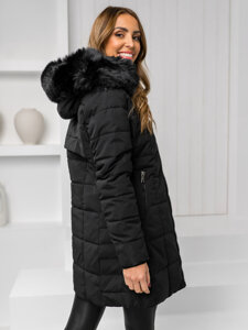 Women's Winter Jacket with furry hood Black Bolf 16M9119