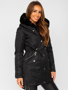 Women's Winter Parka Jacket with Hood Black Bolf 5M762