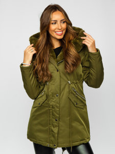 Women's Winter Parka Jacket with Hood Khaki Bolf 5M762