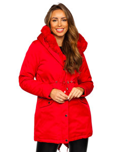 Women's Winter Parka Jacket with Hood Red Bolf 5M762