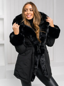 Women's Winter Parka Jacket with hood Black Bolf 11Z8085