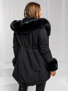 Women's Winter Parka Jacket with hood Black Bolf 11Z8085