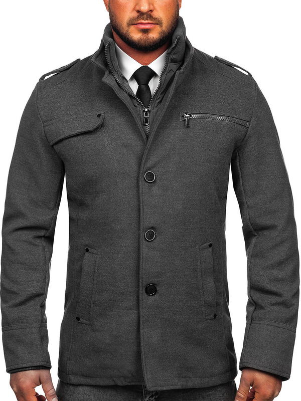 Men's Coat Grey Bolf 8856